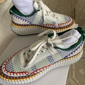 Chloe Nama Stitch Walking Sneakers, Biscotti Beige